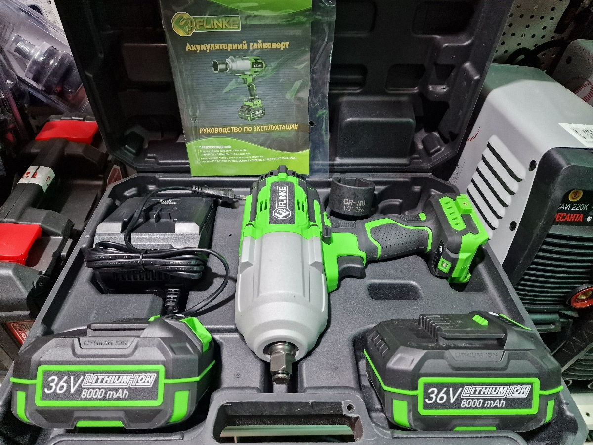 Аккумуляторный гайковерт FLINKE АГ 36/1000 PRO (2 х 8.0 Ач, зарядное устройство) - Image 2