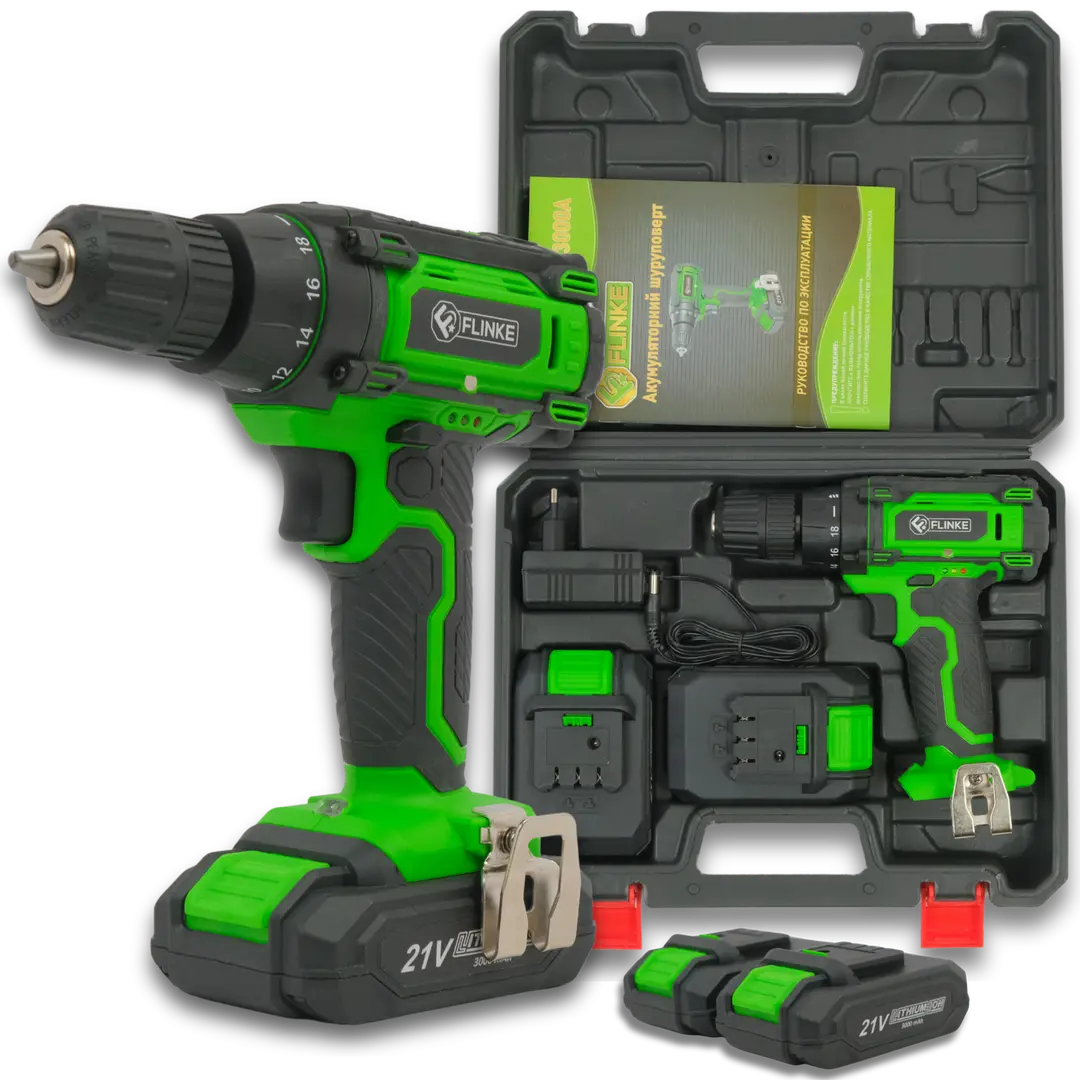 Аккумуляторный дрель шуруповерт Flinke ДШ-21/3000