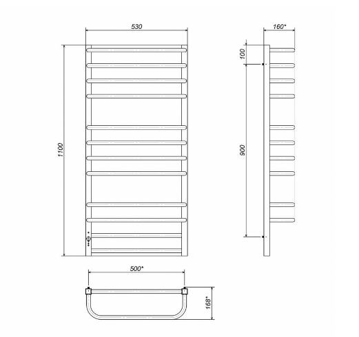 Radiator de baie Lux Standart 500*1100 inox Milano - Image 2