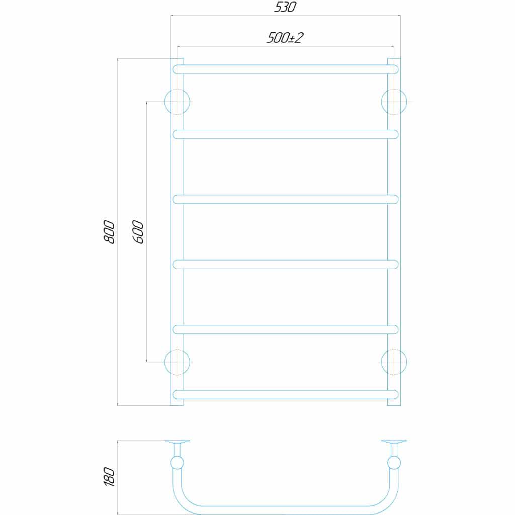 Radiator de baie Standart 500*800 inox - Image 3