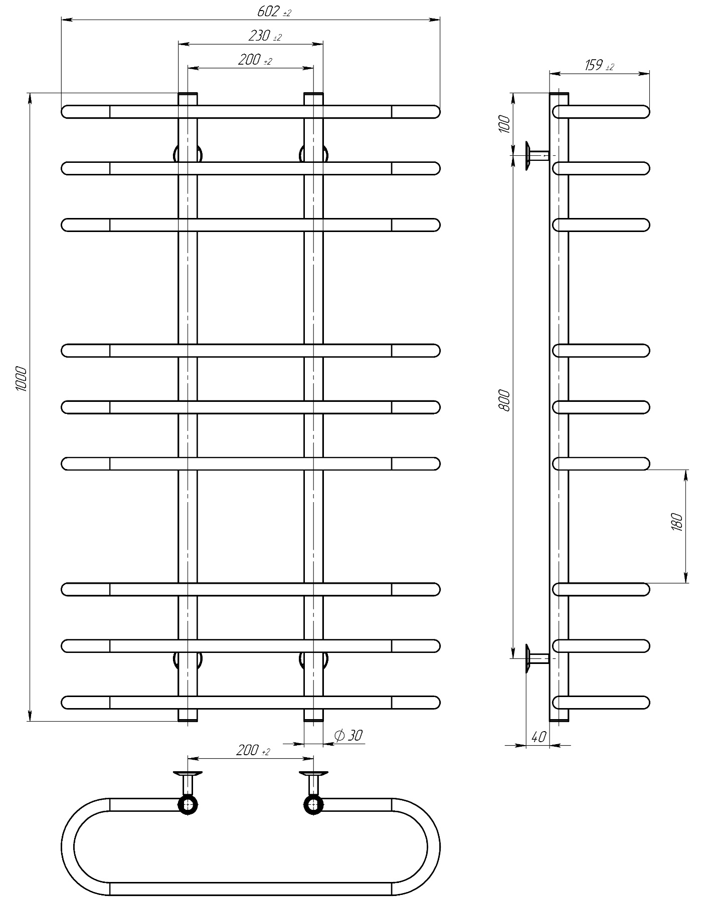 Radiator de baie Britanica 600*1000 inox Milano - Image 3