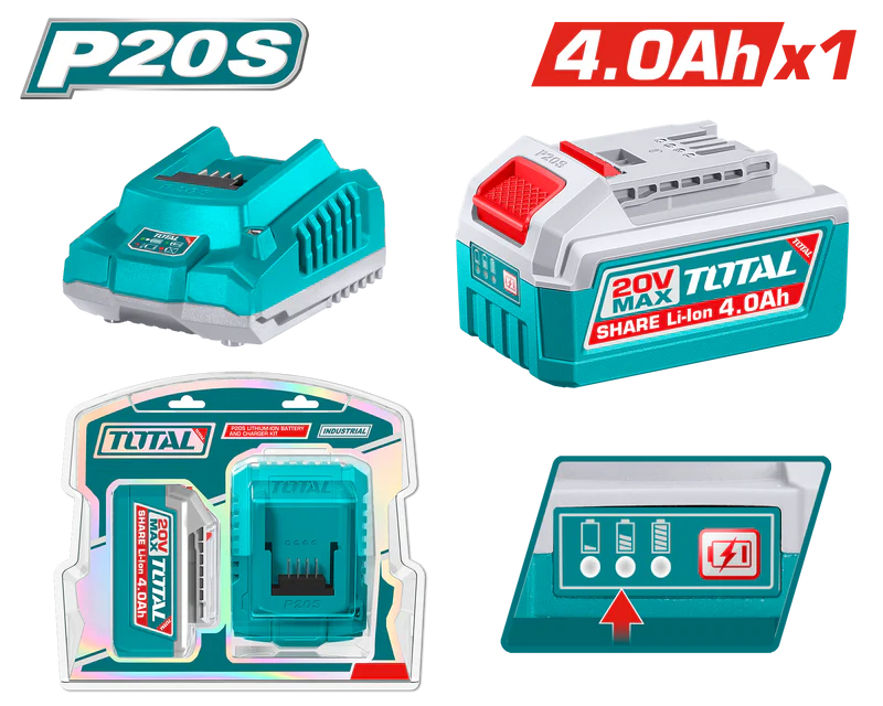 Set acumulator Total 4.0ah cu incarcator 2.0ah